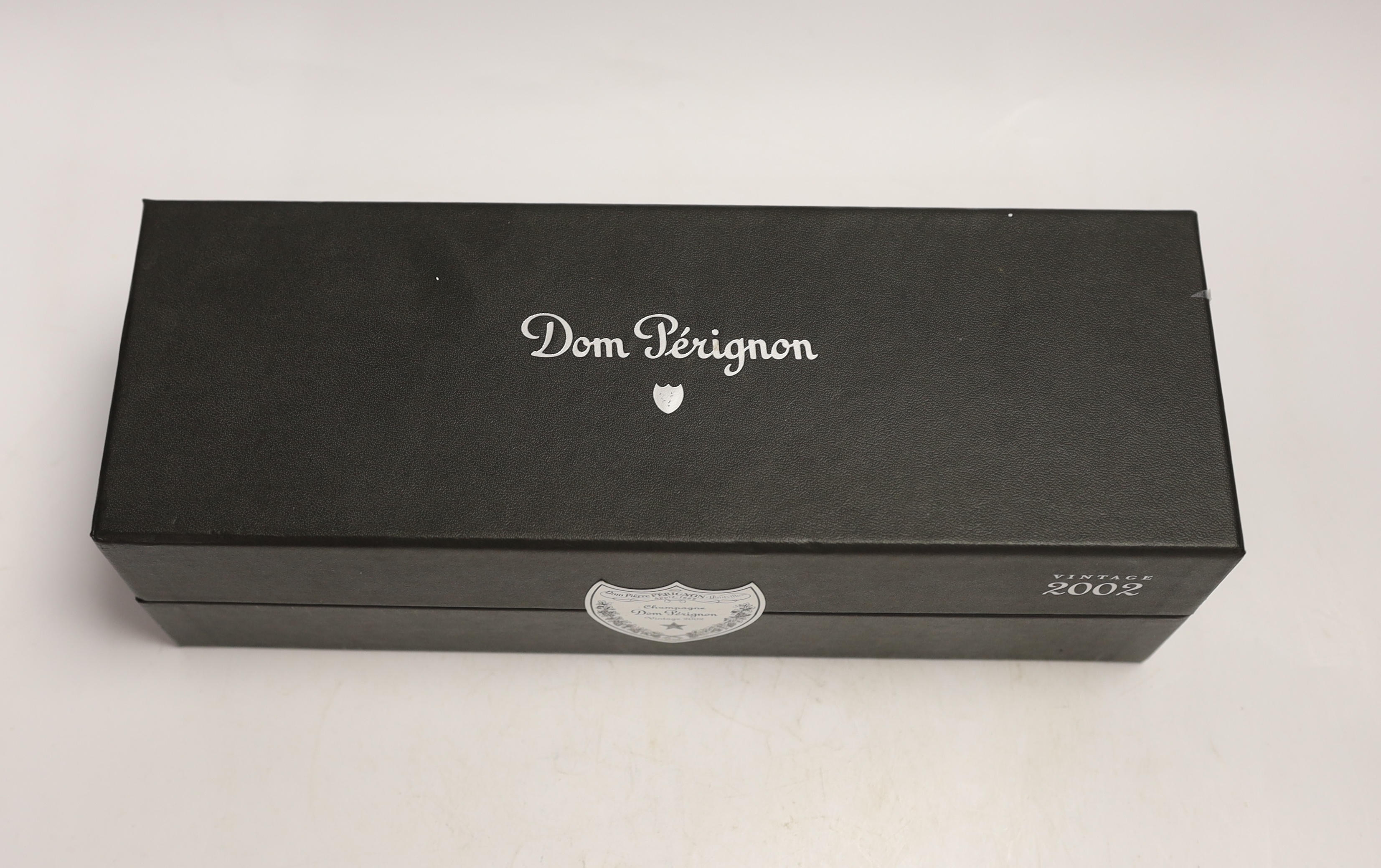 One cased bottle of Dom Perignon vintage 2002